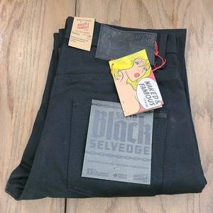 Naked & Famous EasyGuy Solid Black Selvedge - Size 30 Men NWT